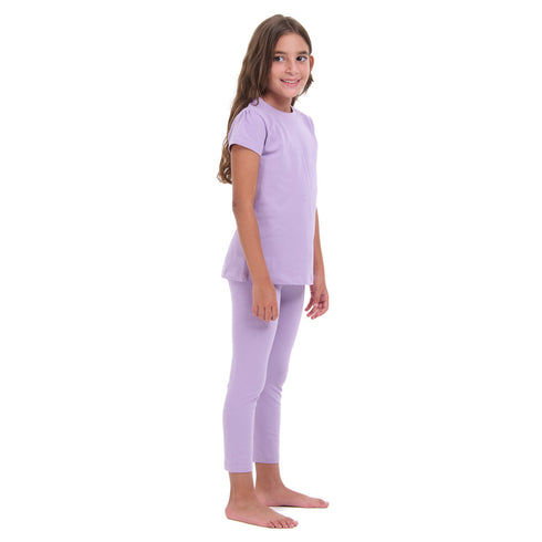 Girls summer pajama set Lilac t-shirt + Pants